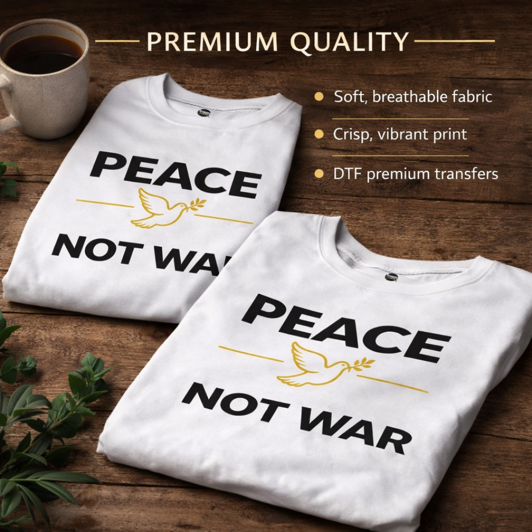 PEACE NOT WAR™ White T-Shirt | Minimalist Spiritual Graphic Tee