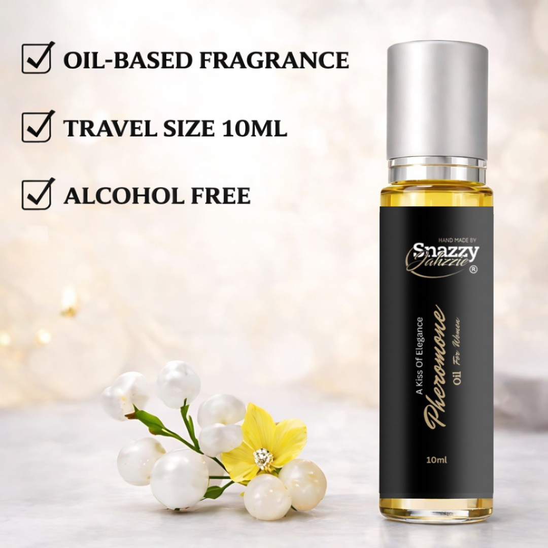 A Kiss of Elegance – Women's Pheromone Roll-On Perfume Oil (10ml) | Snazzy Jahzzie