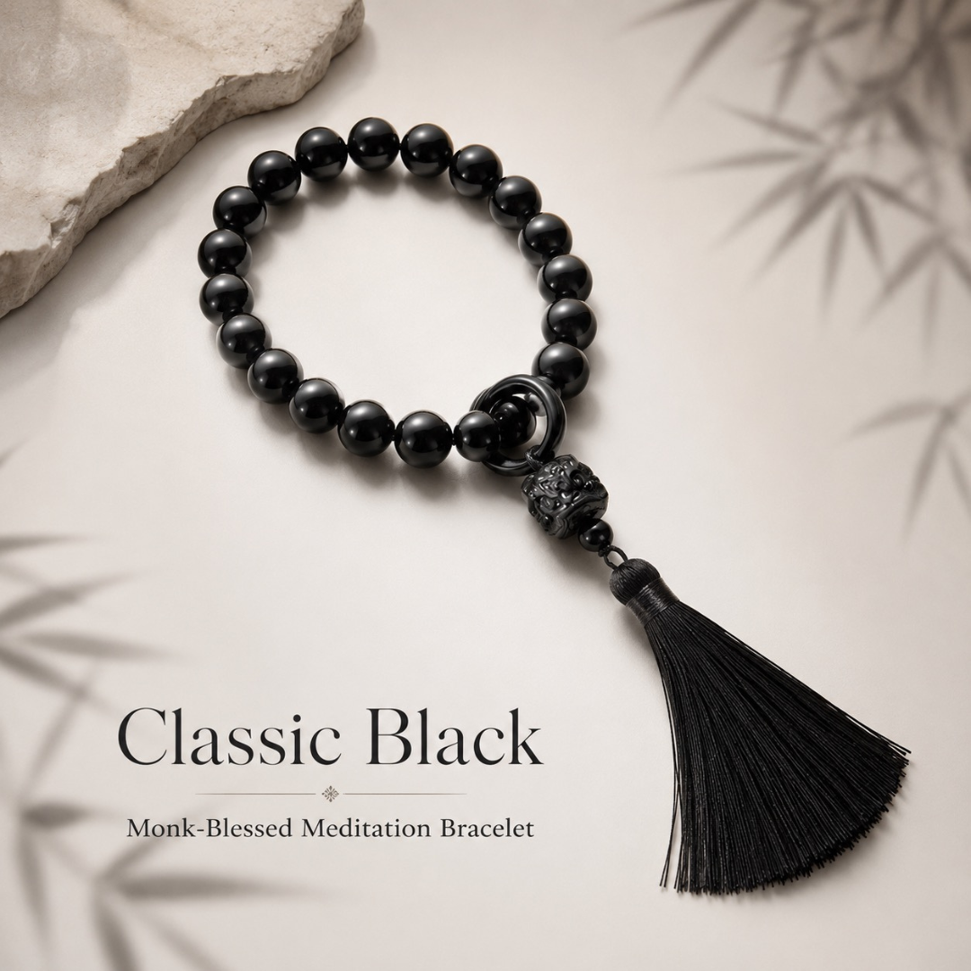 Tassel Meditation Prayer Bead Bracelet – 1.2 cm Beads