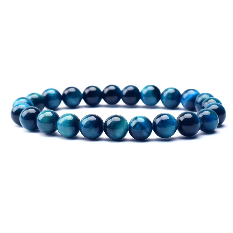 Blue Tiger Eye Natural Beaded Bracelet