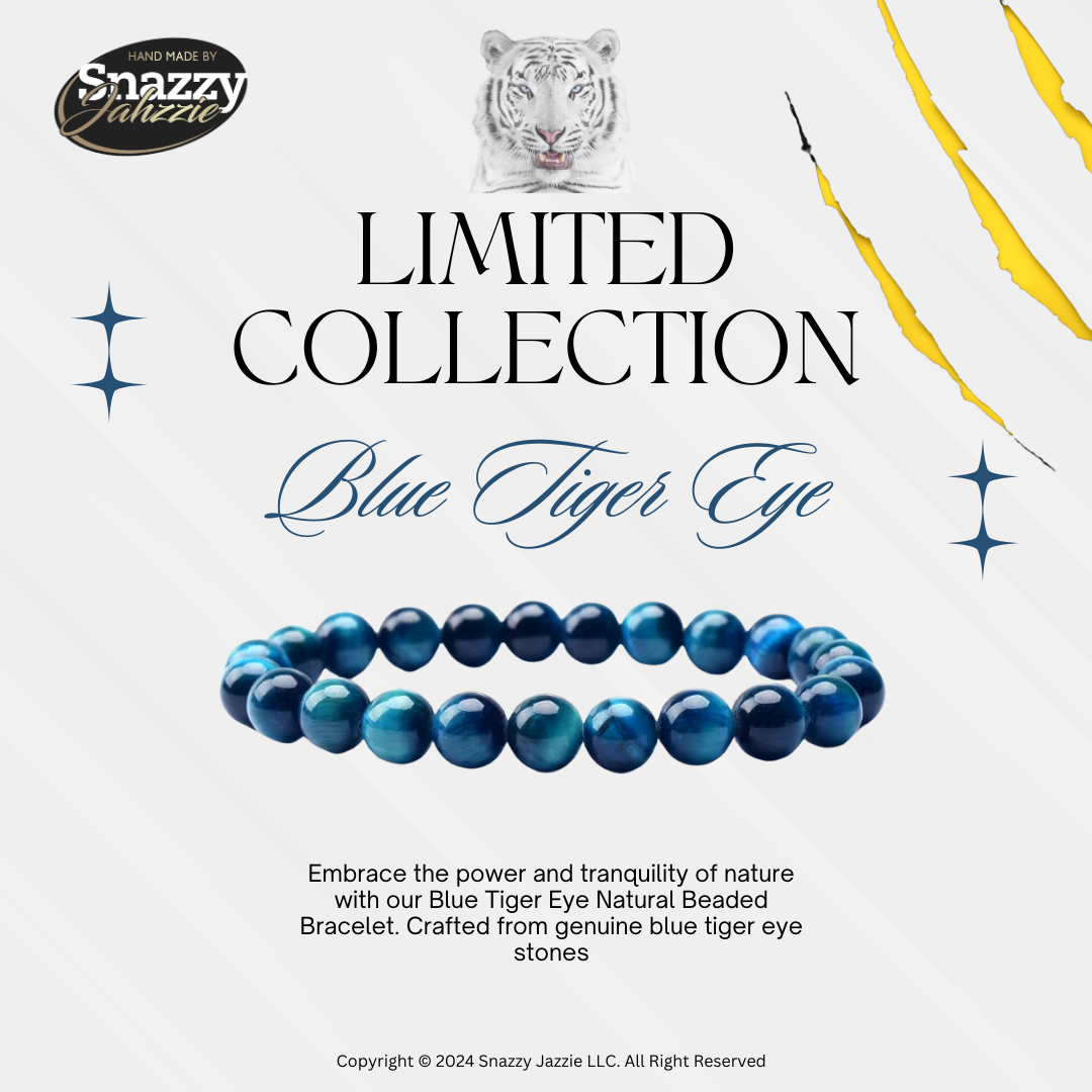 Blue Tiger Eye Natural Beaded Bracelet