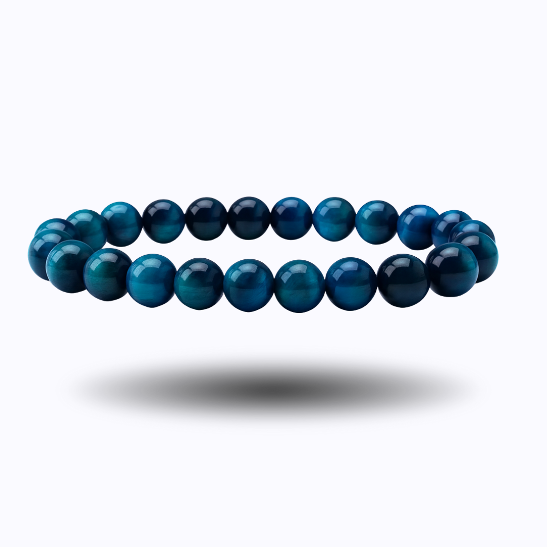 Blue Tiger Eye Natural Beaded Bracelet