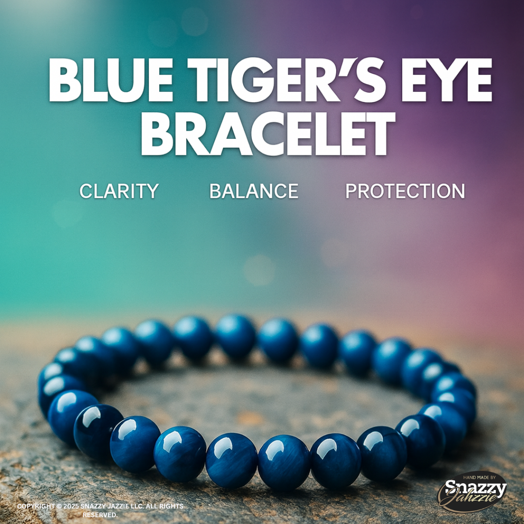 Blue Tiger Eye Natural Beaded Bracelet