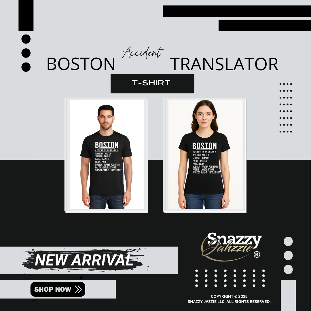 Unisex Boston Accent Translator Black T-Shirt