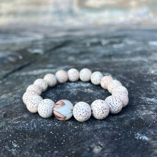 12mm Lotus Bodhi Beads Bracelet