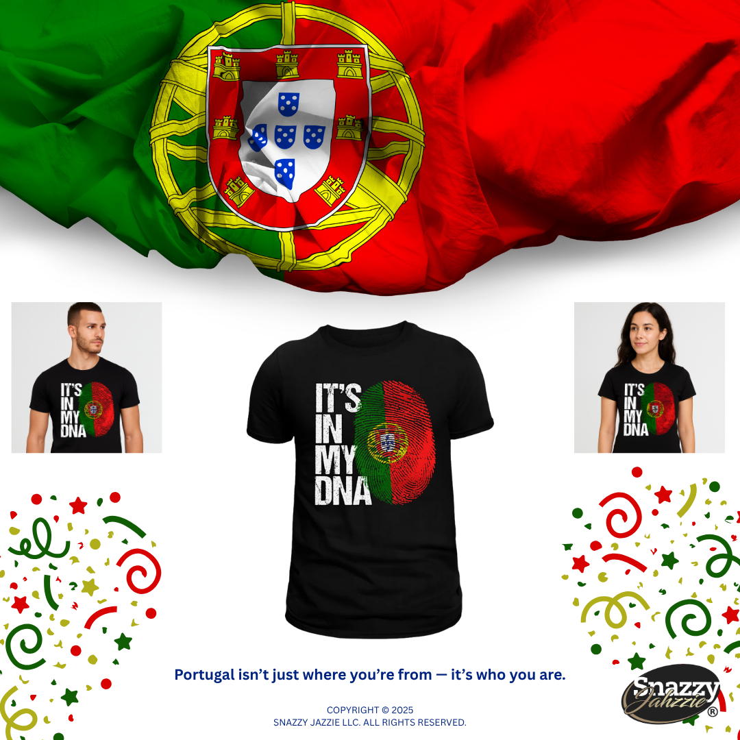 Unisex Black IT’S IN MY DNA Portuguese T-Shirt