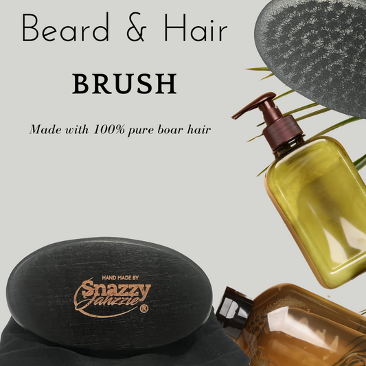 100% pure boar hair, beard & hairbrush hand-made by Snazzy Jahzzie.