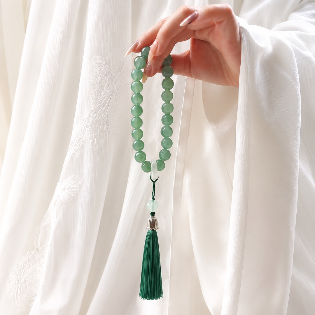 Tassel Meditation Prayer Bead Bracelet – 1.2 cm Beads