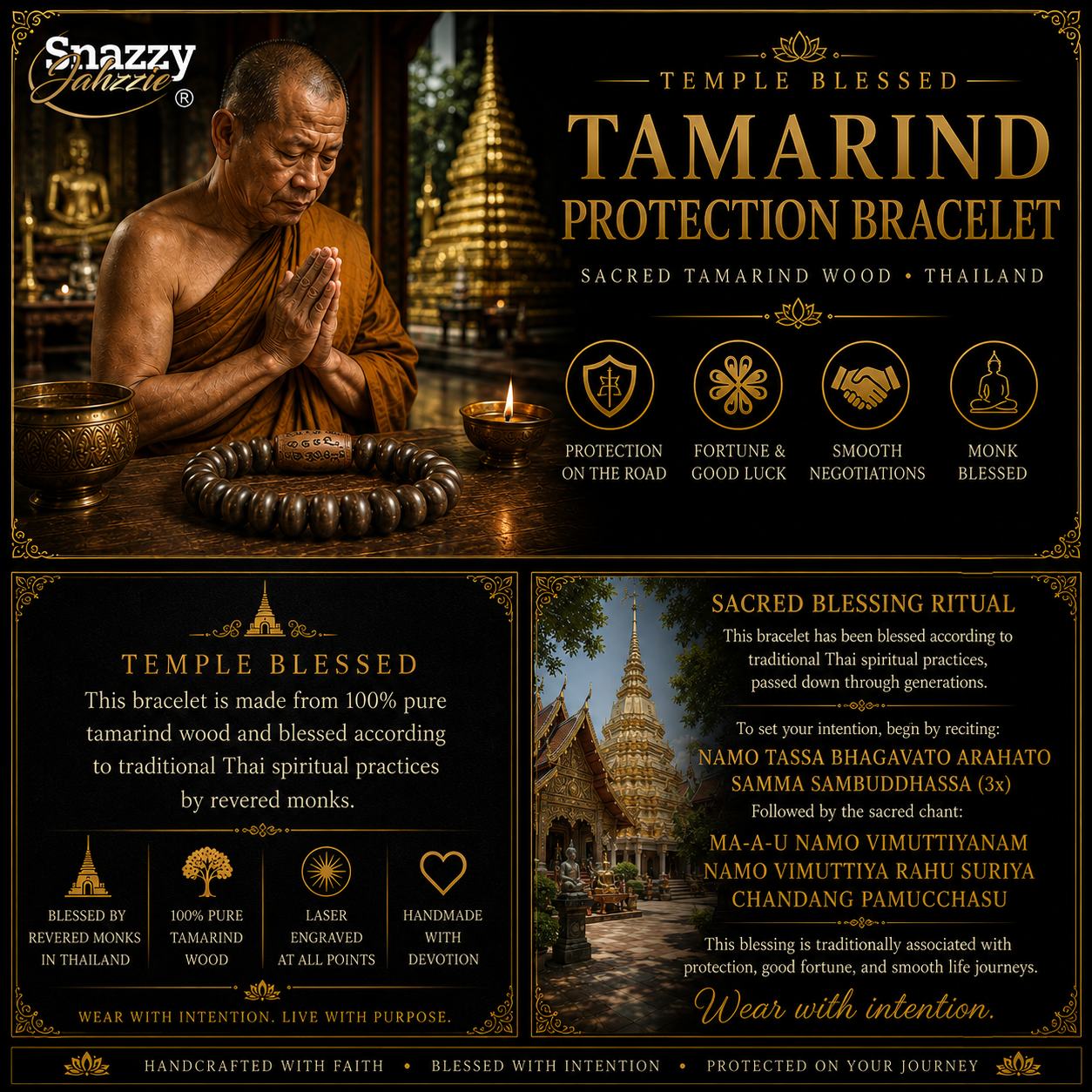 Temple Blessed Tamarind Protection Bracelet – Handmade in Thailand