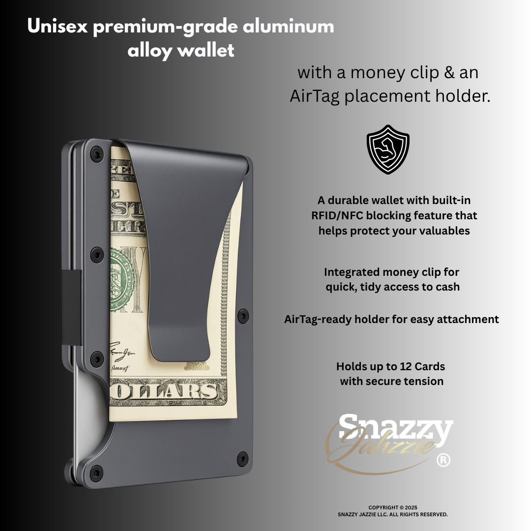 Minimalist Aluminum AirTag Wallet w/ Money Clip