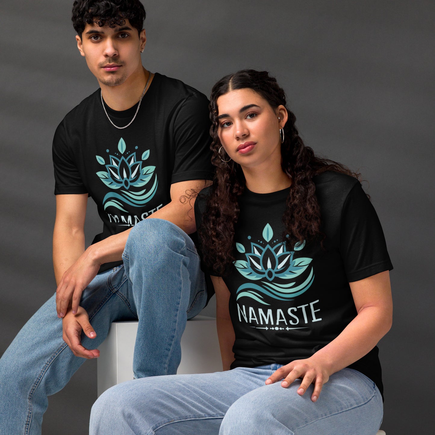 Namaste Yoga Meditation Spiritual Sanskrit Lotus flower T-Shirt Unisex