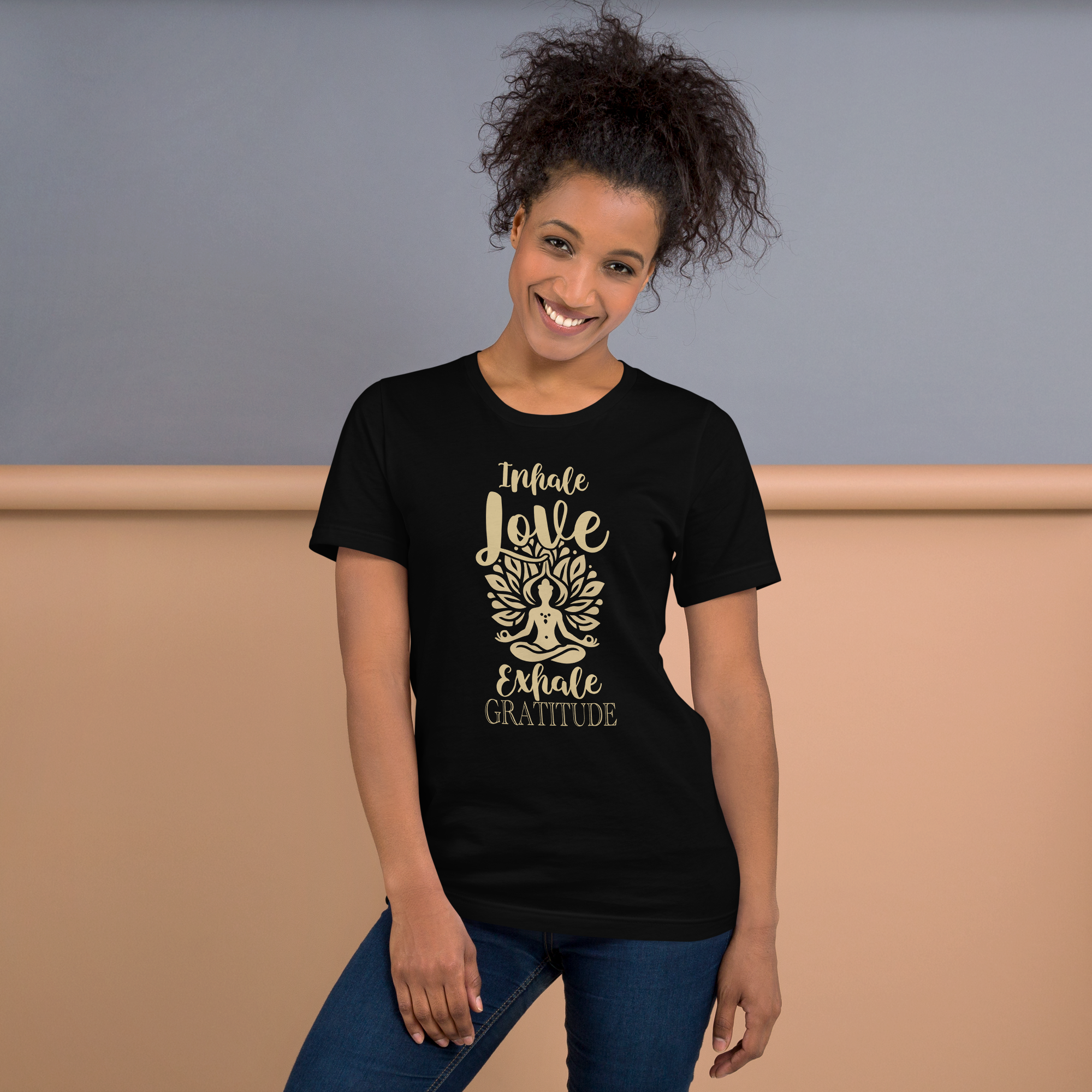 Inhale Love, Exhale Gratitude - Unisex Meditation T-Shirt