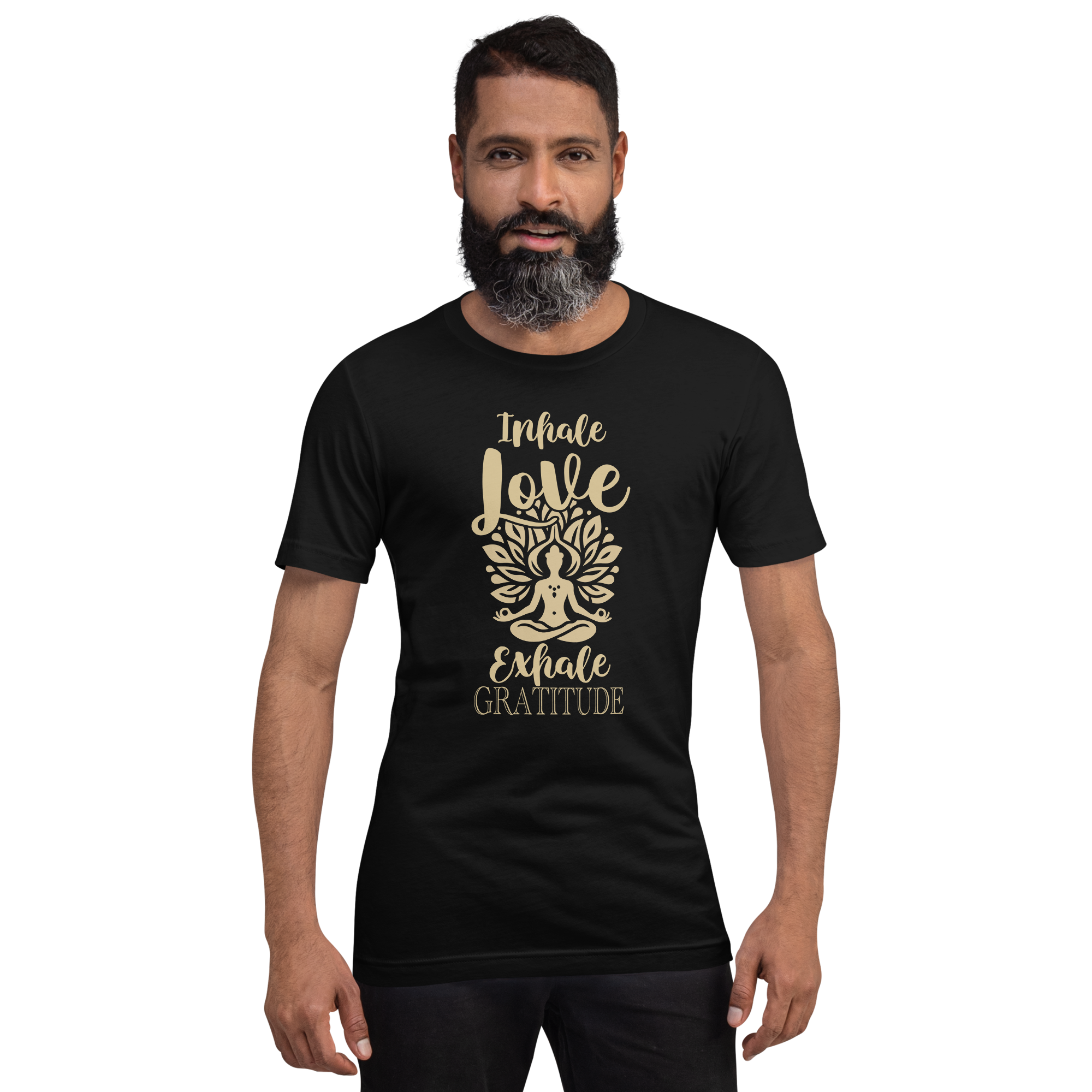 Inhale Love, Exhale Gratitude - Unisex Meditation T-Shirt