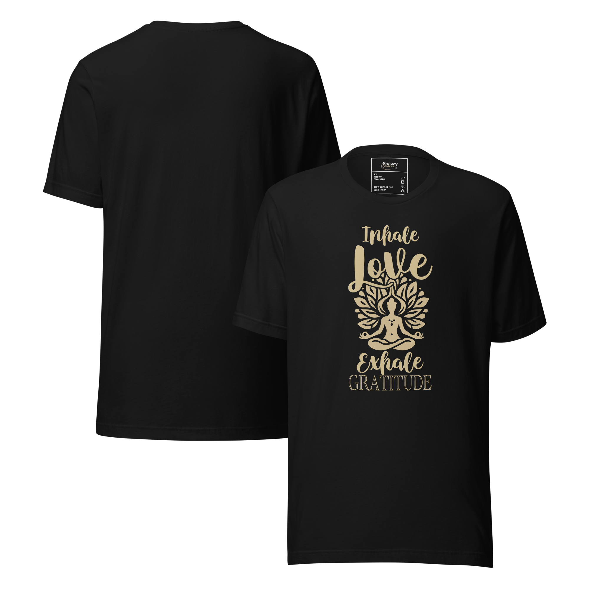 Inhale Love, Exhale Gratitude - Unisex Meditation T-Shirt