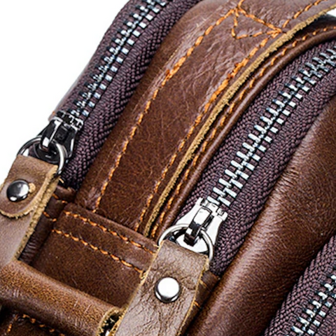 Luxury Leather Business Multifunction  Messenger Bag  With Shoulder Strap