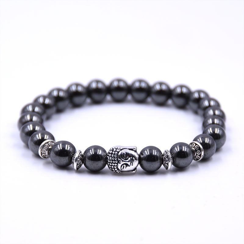 8mm BUDDHA HEMATITE BRACELET