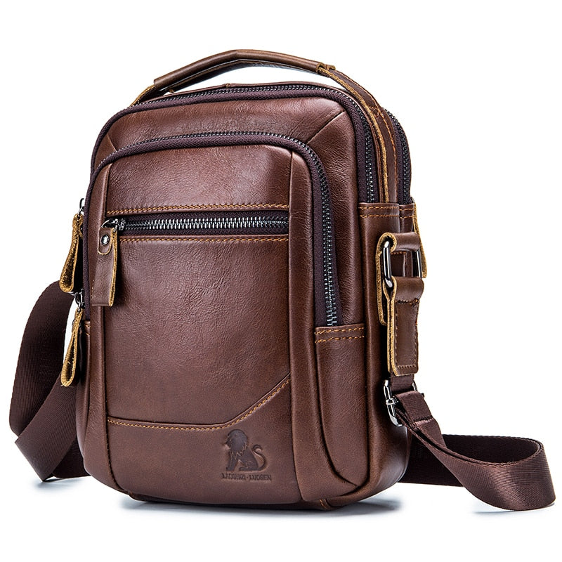 Luxury Leather Business Multifunction  Messenger Bag  With Shoulder Strap