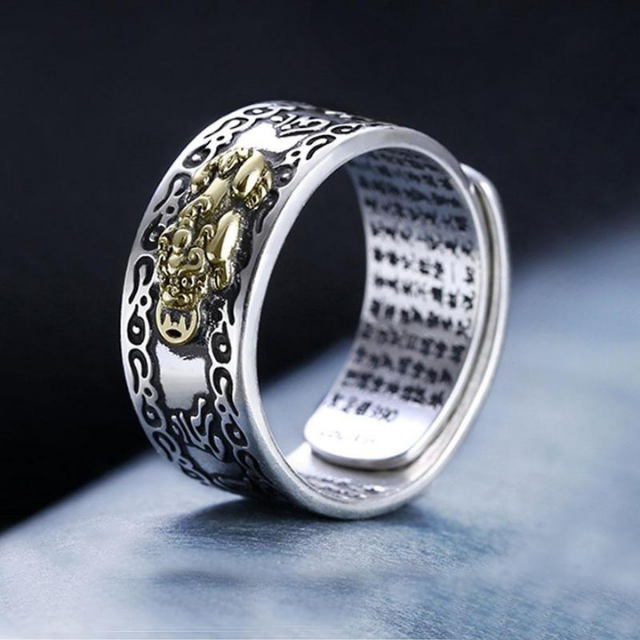 Pixiu Feng Shui Luck, Wealth & Protection Adjustable Ring  for Unisex