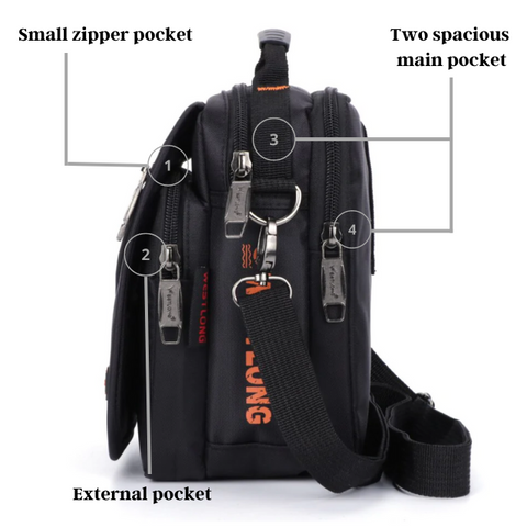 Small Travel Waterproof Multifunction  Messenger Bag with  Military Crossbody Shoulder Strap