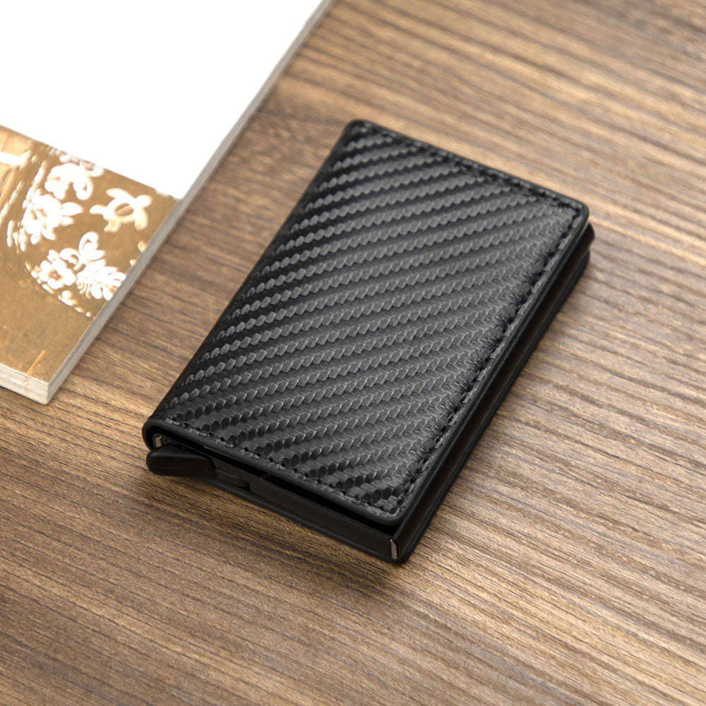 Unisex Minimalist Pocket Size Carbon Fiber Wallet With RFID Blocking Technology &  AirTag Slot