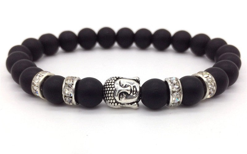 Silver Plated Rhinestone Buddha Bracelet. - Snazzy Jahzzie LLC