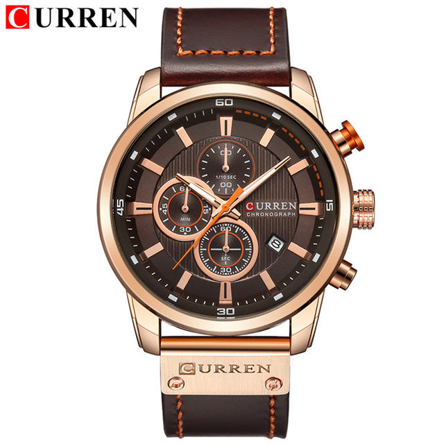 New Luxury Chronograph Military Sport Quartz Watch by CURREN. - Snazzy Jahzzie LLC