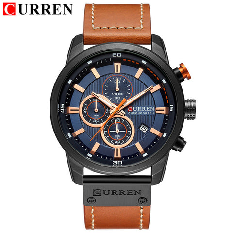 New Luxury Chronograph Military Sport Quartz Watch by CURREN. - Snazzy Jahzzie LLC