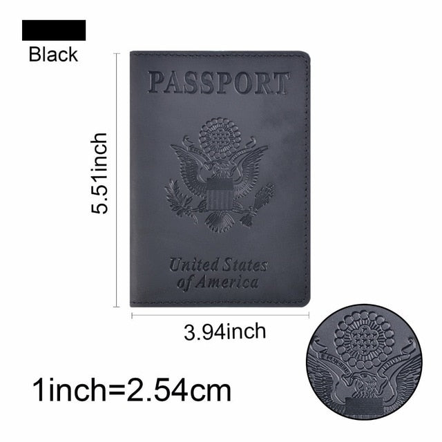 Genuine Leather Passport Cover Unisex